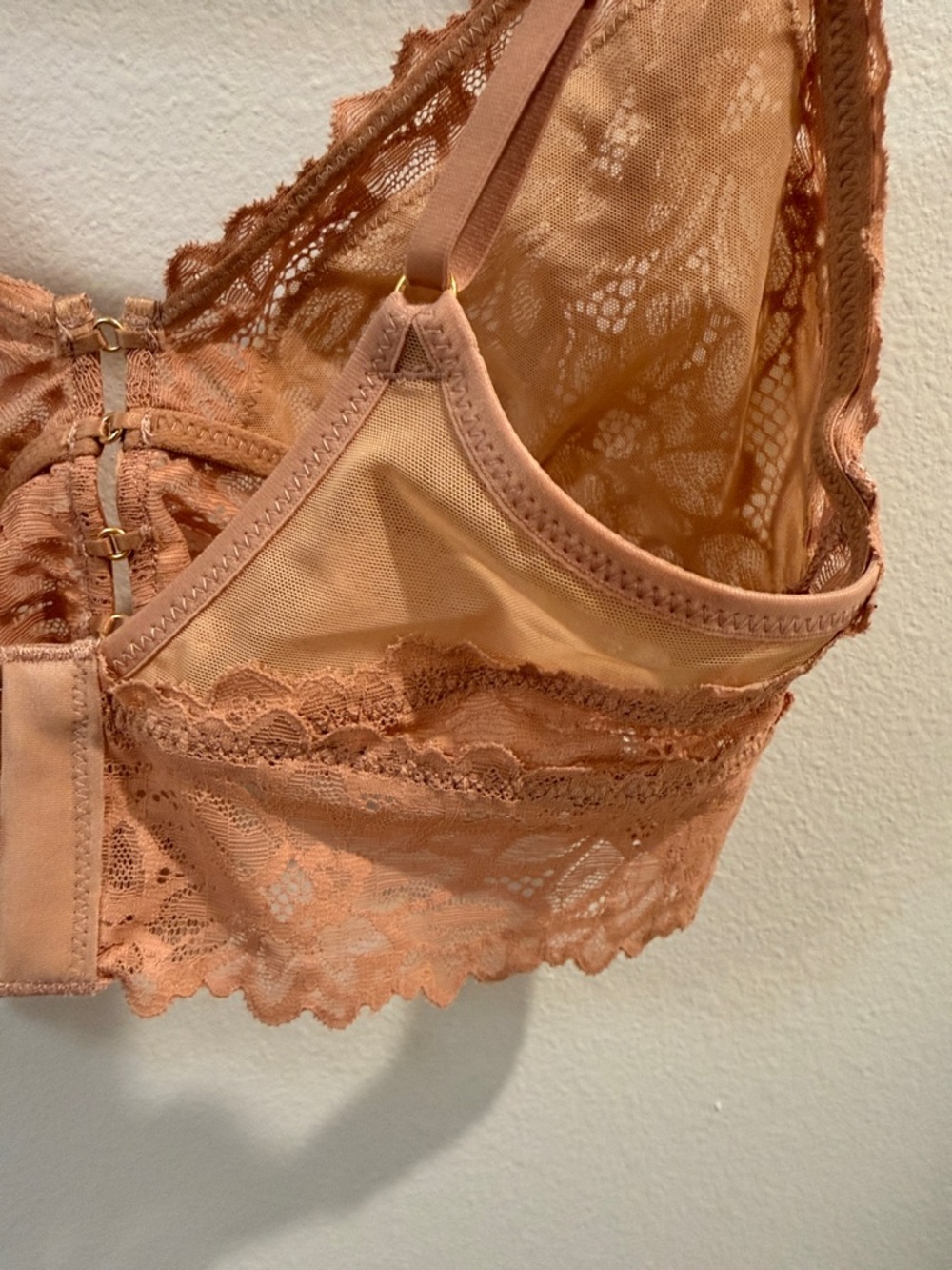 aerie Peach Lace Front-Closure Bralette - Picture 7 of 7